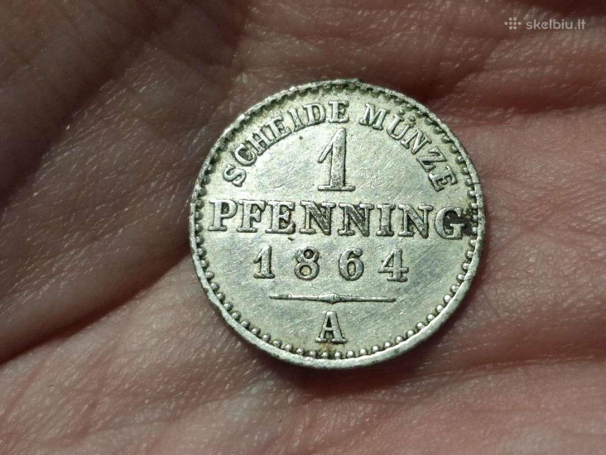 Prūsija 1 pfenning 1864 pasidabruota