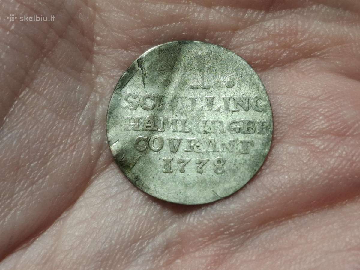 Hamburg 1 schilling 1778 sidabras