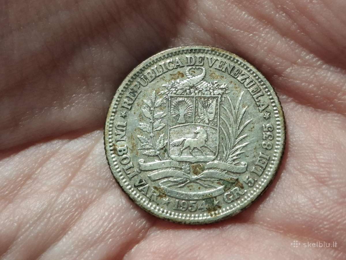 Venesuela 1 bolivaras 1954 sidabras