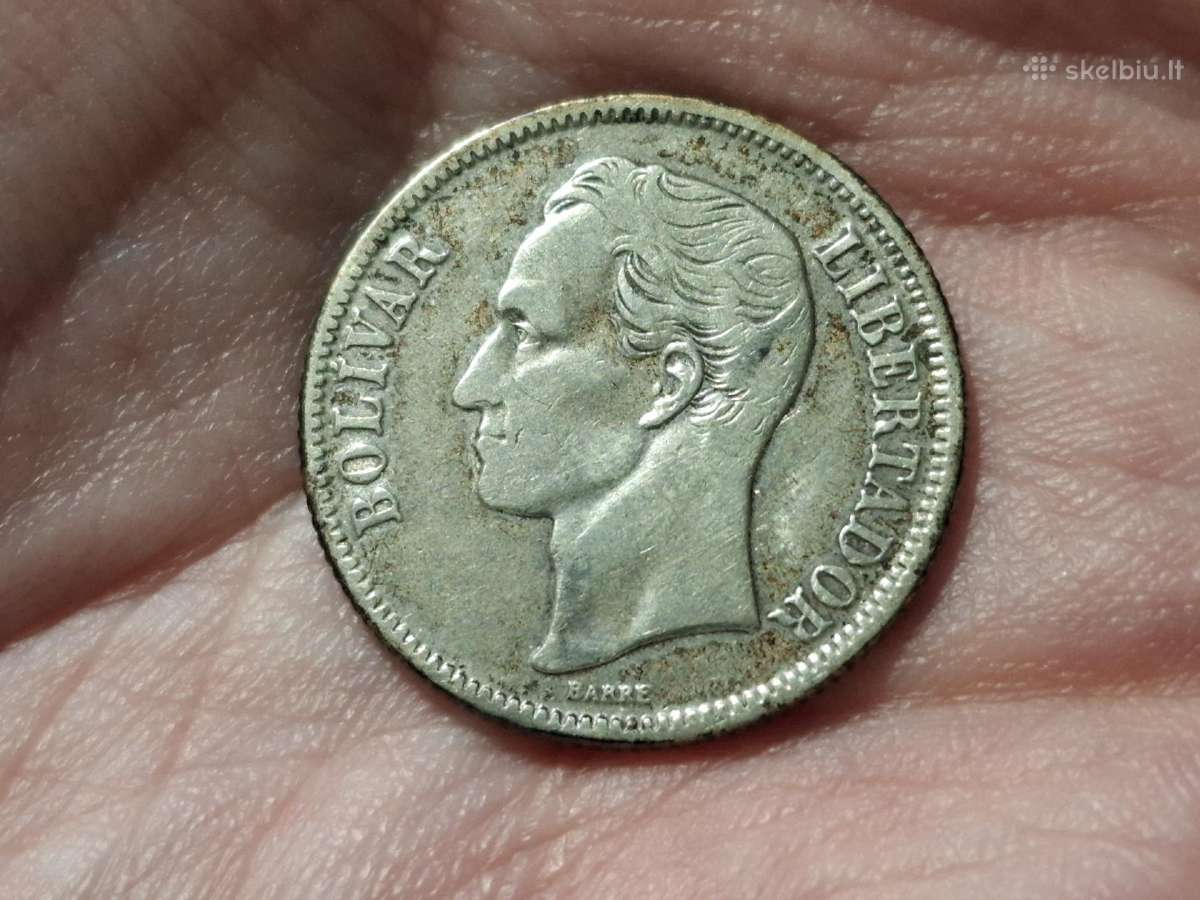 Venesuela 1 bolivaras 1954 sidabras - nuotraukos Nr. 2