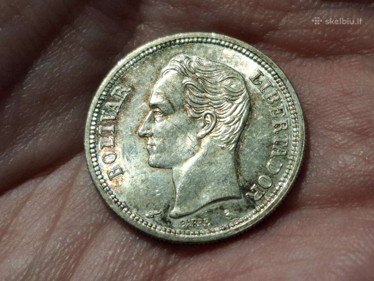 Venesuela 1 bolivaras 1960 sidabras - nuotraukos Nr. 2