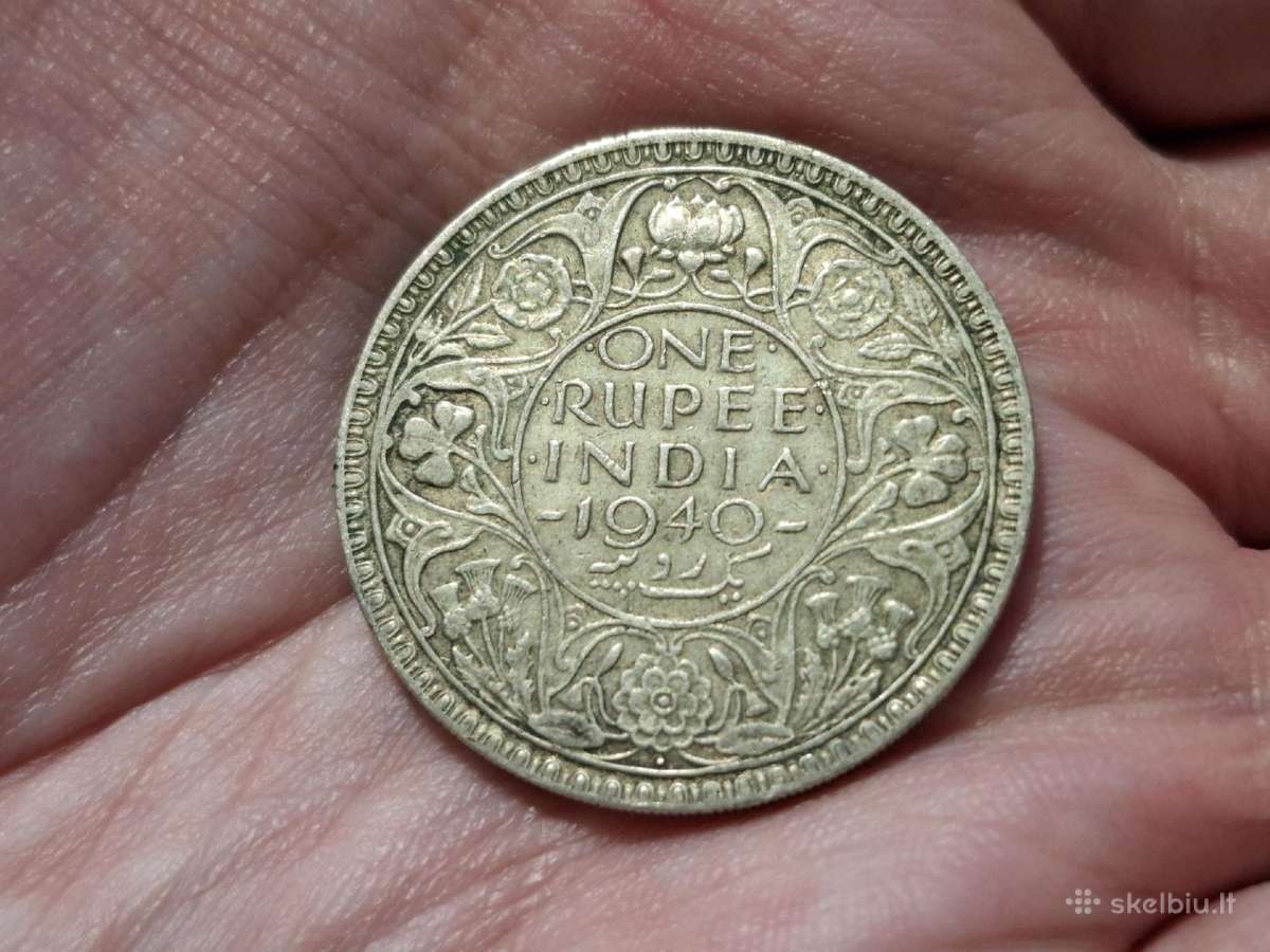 Indija 1 rupija 1940 sidabras