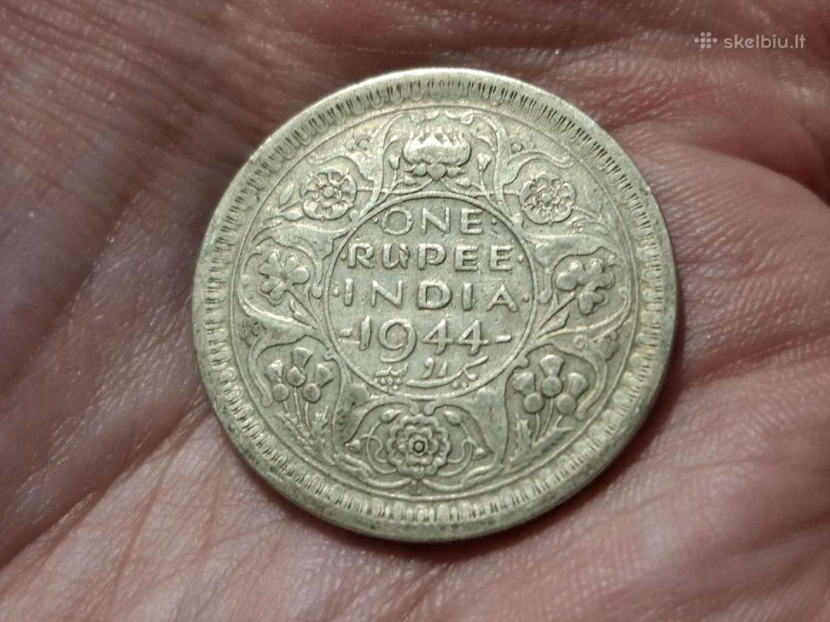 Indija 1 rupija 1944 sidabras