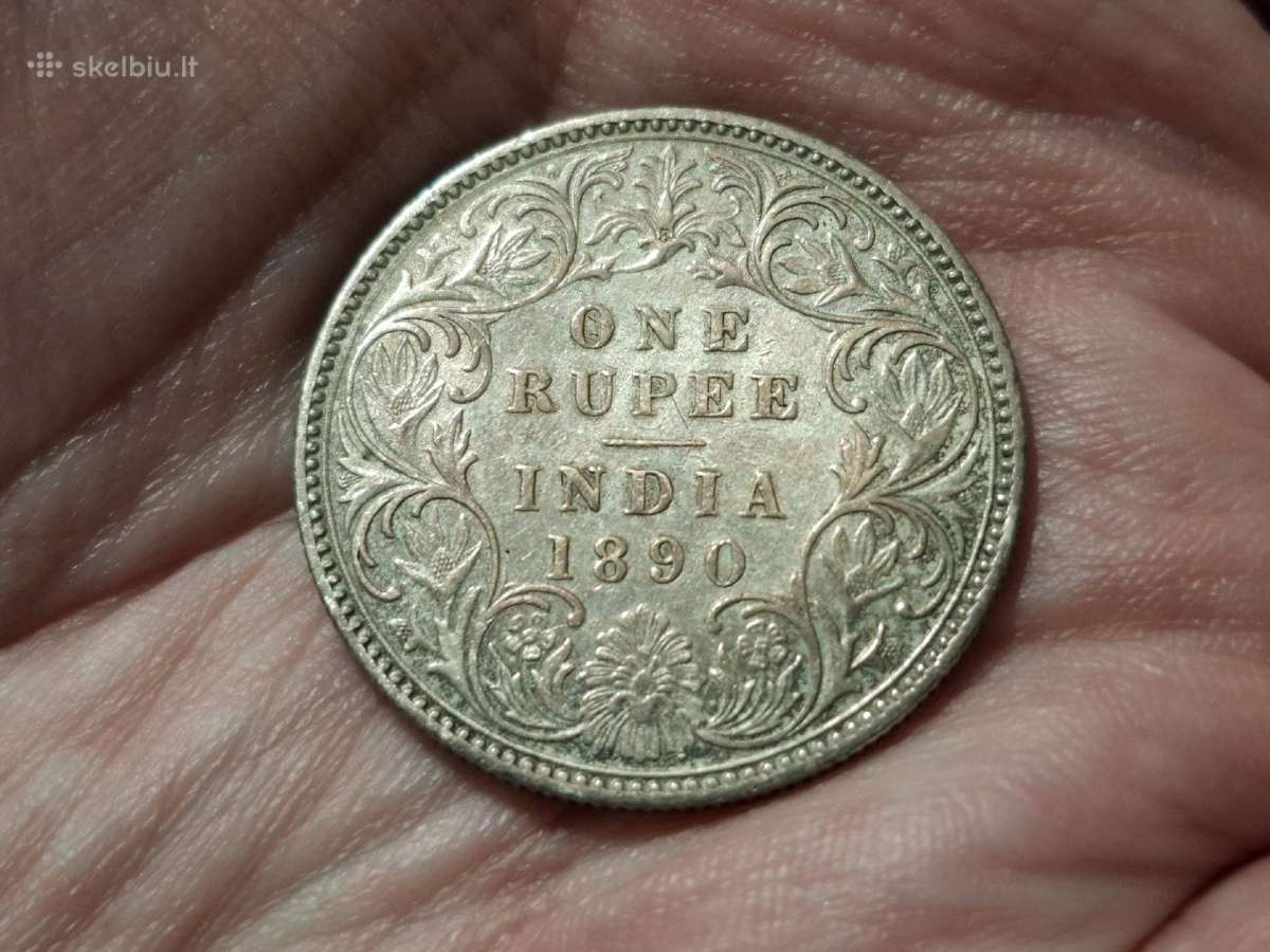 Indija 1 rupija 1890 sidabras