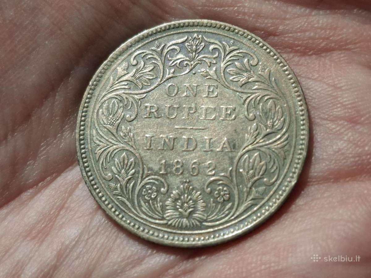 Indija 1 rupija 1862 sidabras