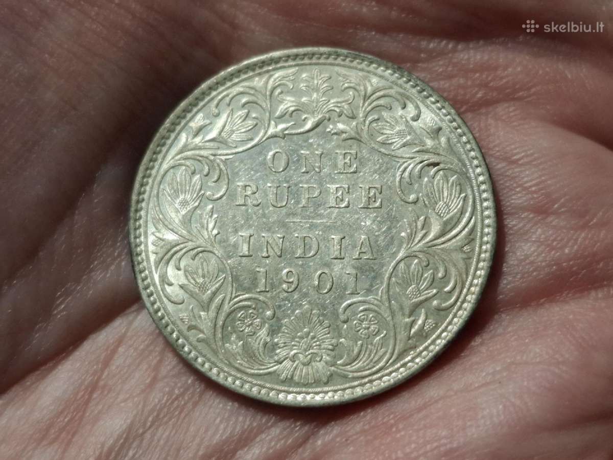 Indija 1 rupija 1901 sidabras