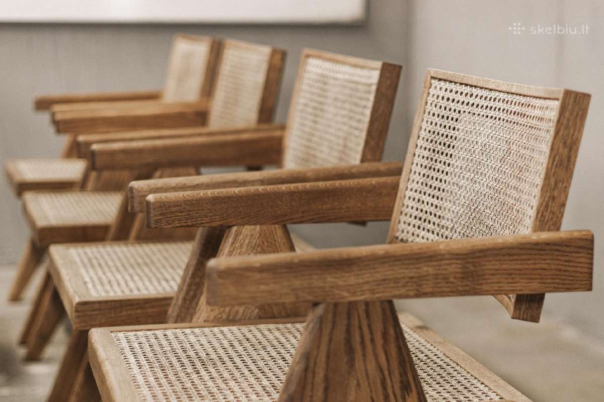 Ąžuolinės kėdės su rotangu - nuotraukos Nr. 2