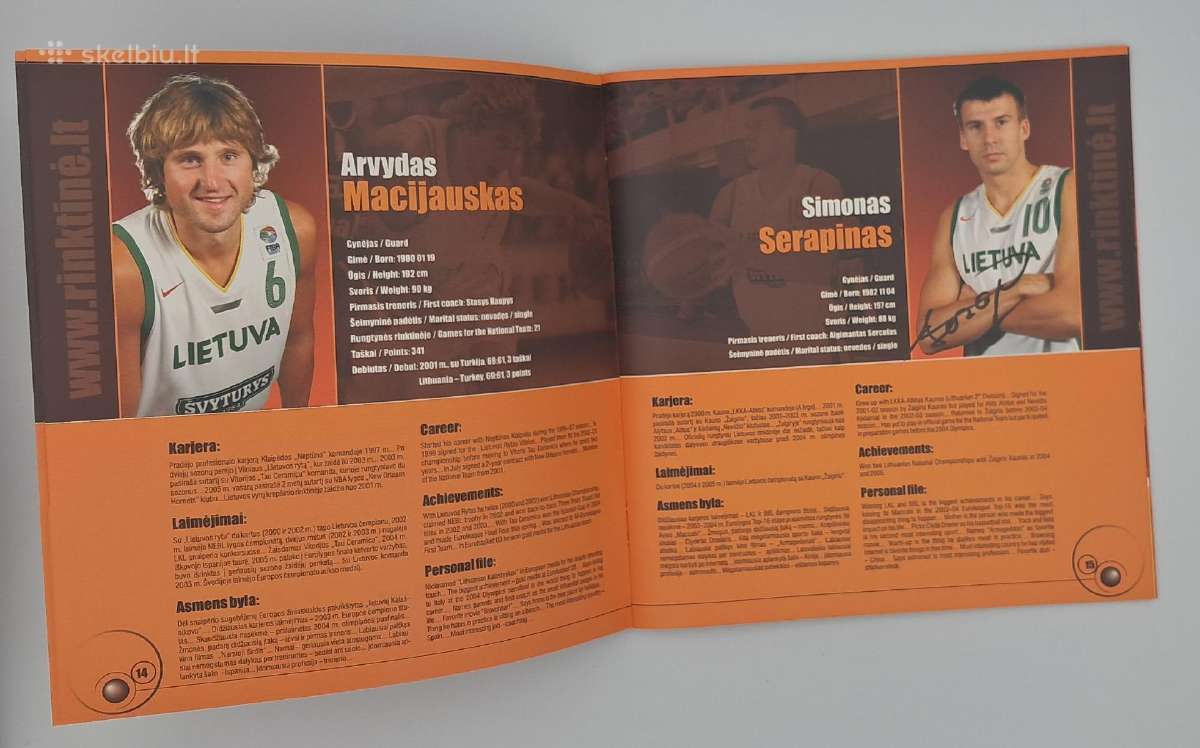 2005 m. Lietuvos vyrų krepšinio rinktinės leidinys - nuotraukos Nr. 9