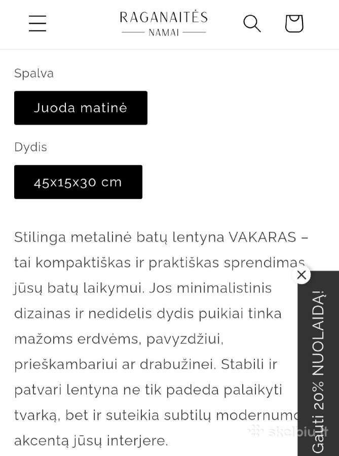 Batų lentyna Vakaras - nuotraukos Nr. 3