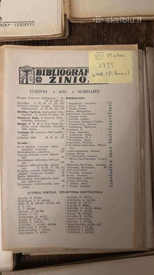 Bibliografijos žinios 1928-1943 - nuotraukos Nr. 8