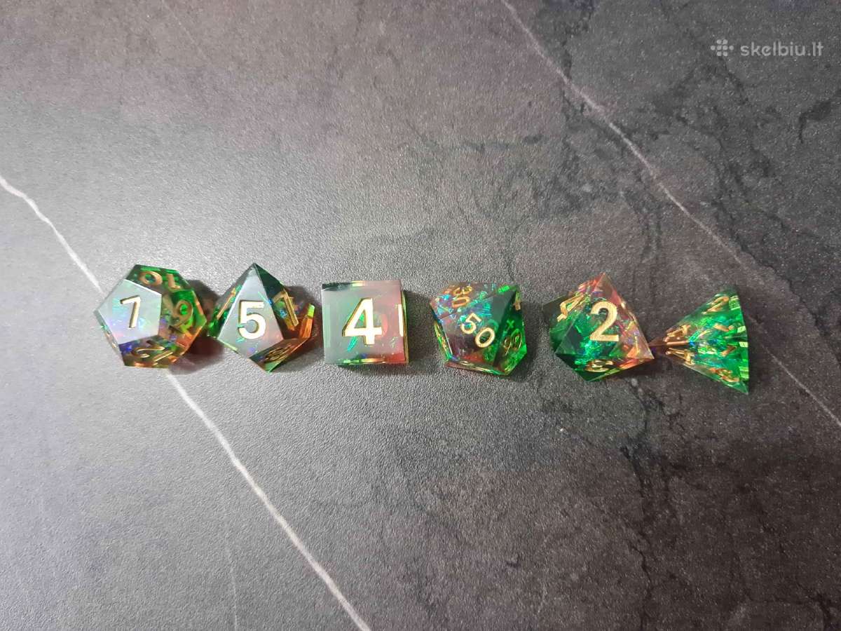 Rpg Dice Set, D&d 7pcs Handmade Mirror Polyhedral - nuotraukos Nr. 3