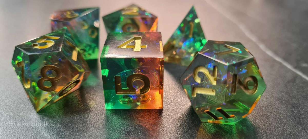 Rpg Dice Set, D&d 7pcs Handmade Mirror Polyhedral