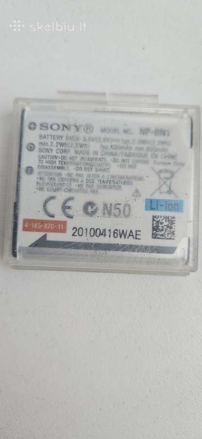 Sony Np-bn1 Baterija - nuotraukos Nr. 2