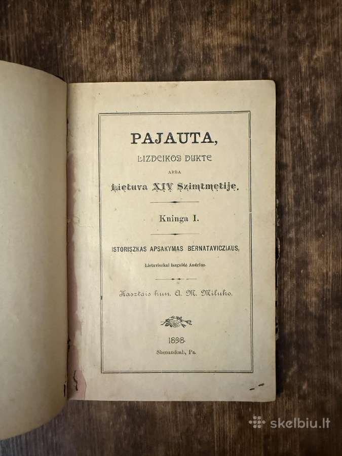 Pajauta, Lizdeikos duktė 1898m