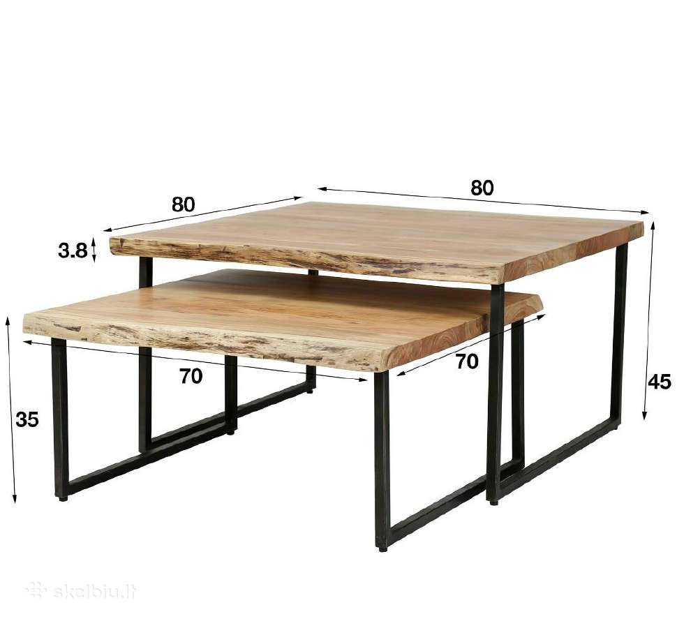 Medžio masyvo kavos staliukai - nuotraukos Nr. 6