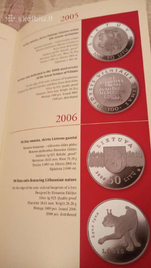 Lietuviškos kolekcinės monetos 1993-2009 m - nuotraukos Nr. 2