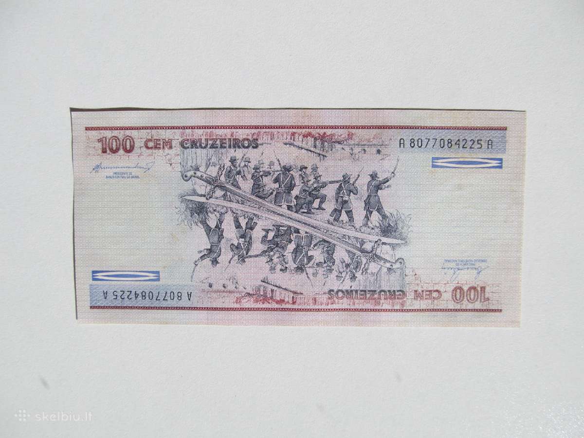 100 cruzeiros , Brazilija , 1984 unc - nuotraukos Nr. 2
