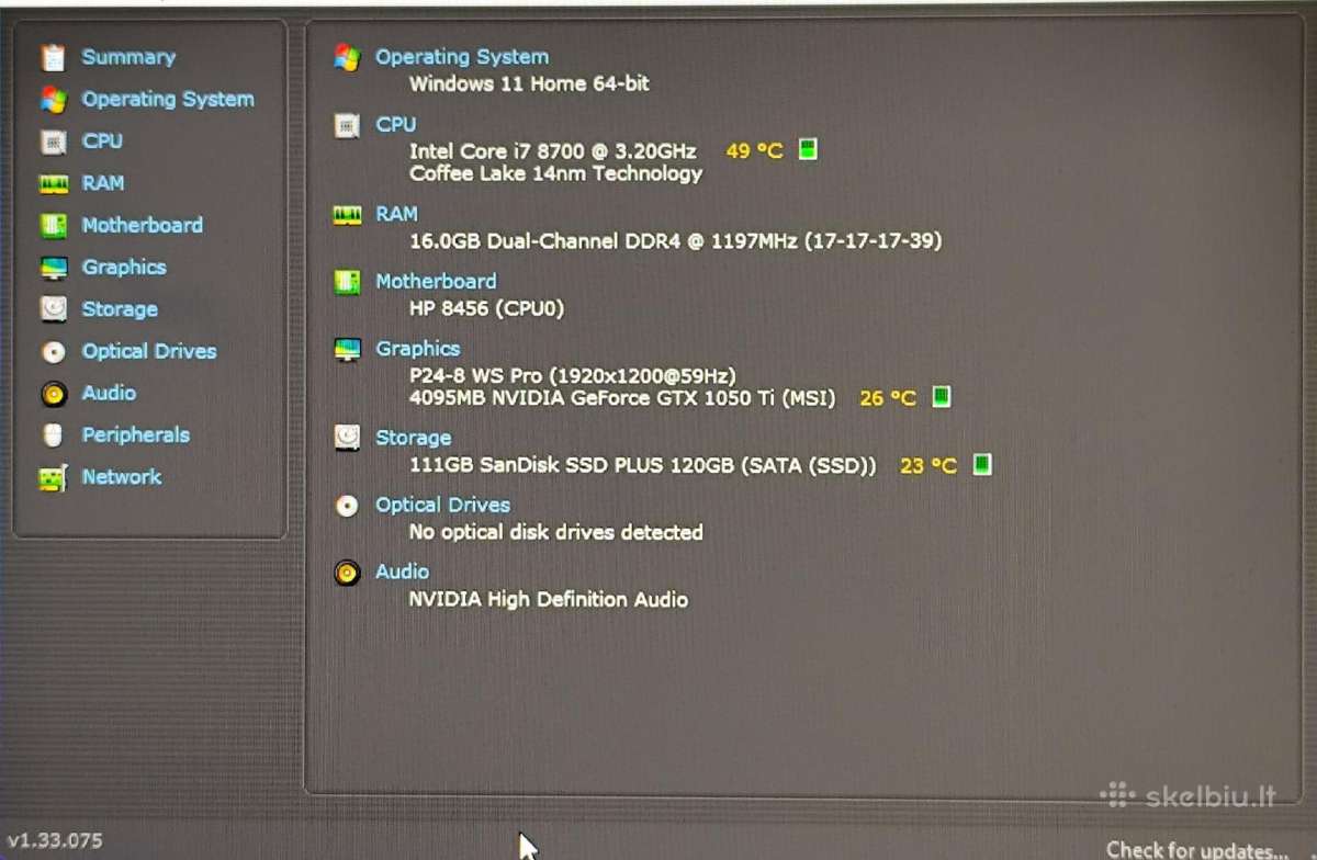 I7-8700/gtx 1050 Ti/120 GB /16gb RAM - nuotraukos Nr. 2