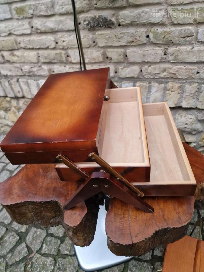 Vintažinės mid century rankdarbių dėžutės - nuotraukos Nr. 11