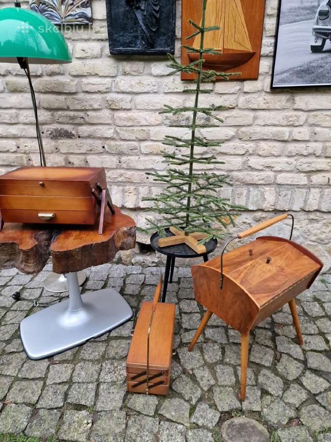 Vintažinės mid century rankdarbių dėžutės - nuotraukos Nr. 23