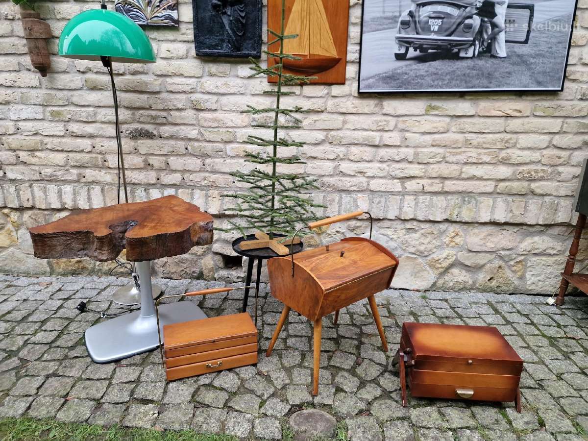 Vintažinės mid century rankdarbių dėžutės - nuotraukos Nr. 26