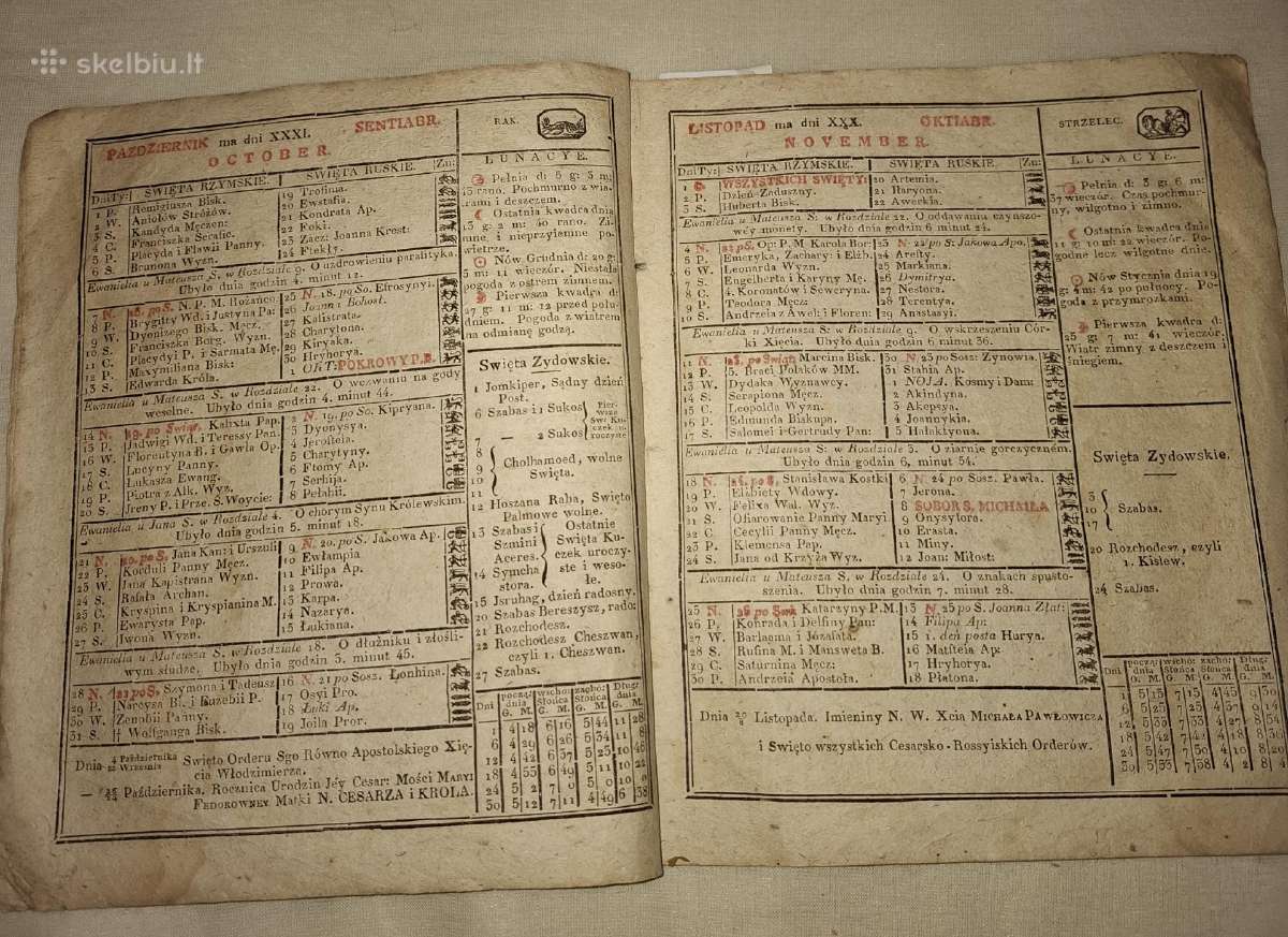 Kalendarz polski, Ruski, astronomiczny i. 1827. - nuotraukos Nr. 4