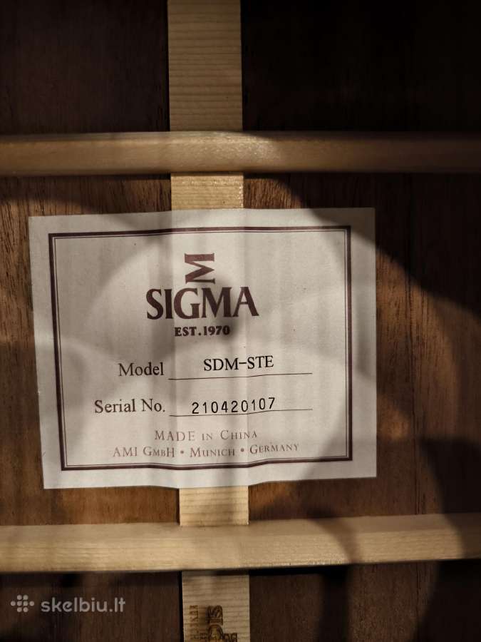 Elektroakustinė gitara Sigma Sdm-ste su dėklu - nuotraukos Nr. 8