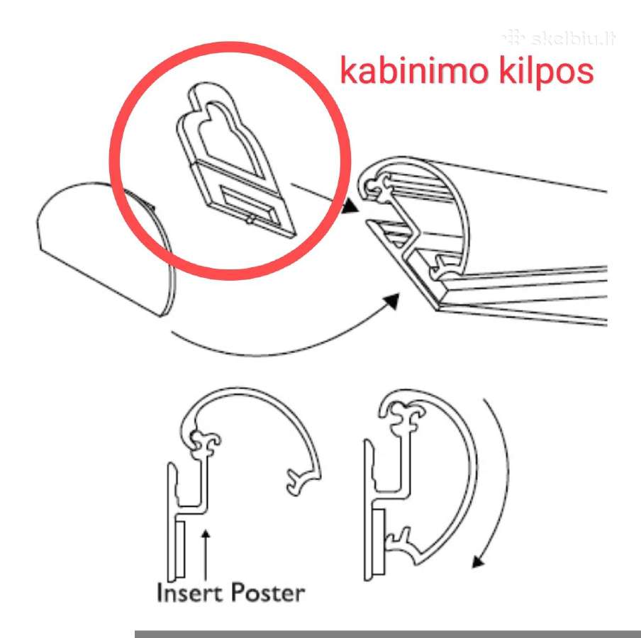 Aliuminiai reklaminių plakatų remeliai, laikikliai - nuotraukos Nr. 4