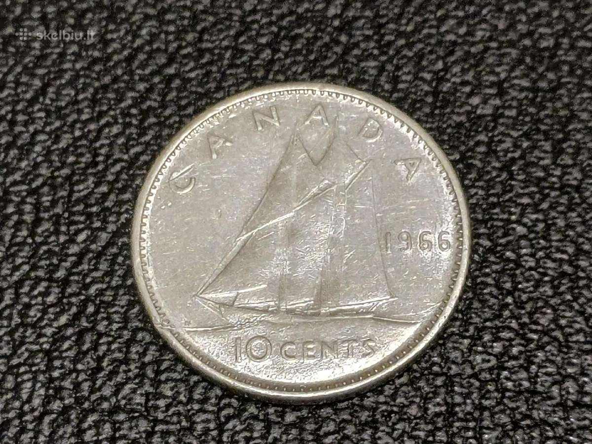 10 centų 1966m. Kanada sidabras
