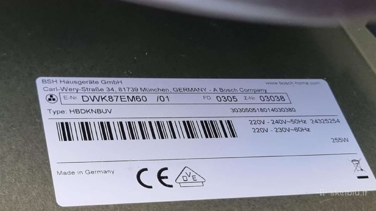 Naujas Bosch Dwk87em60+ Garantija - nuotraukos Nr. 11