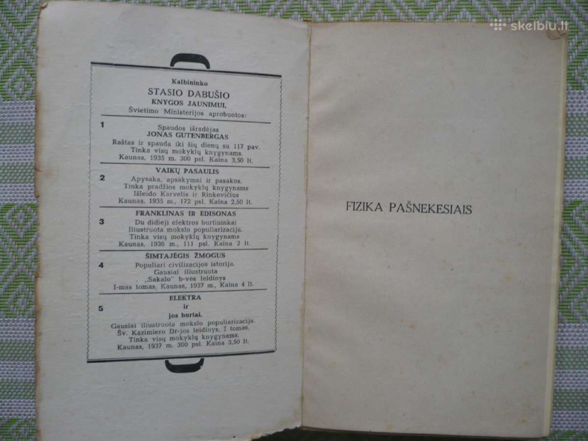 Stasys Dabušis - Fizika pašnekesiais 1938 - nuotraukos Nr. 2