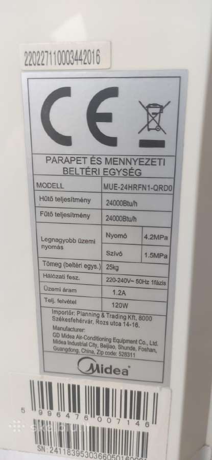 Palubinis/grindinis split tipo oro kondicionierius - nuotraukos Nr. 4
