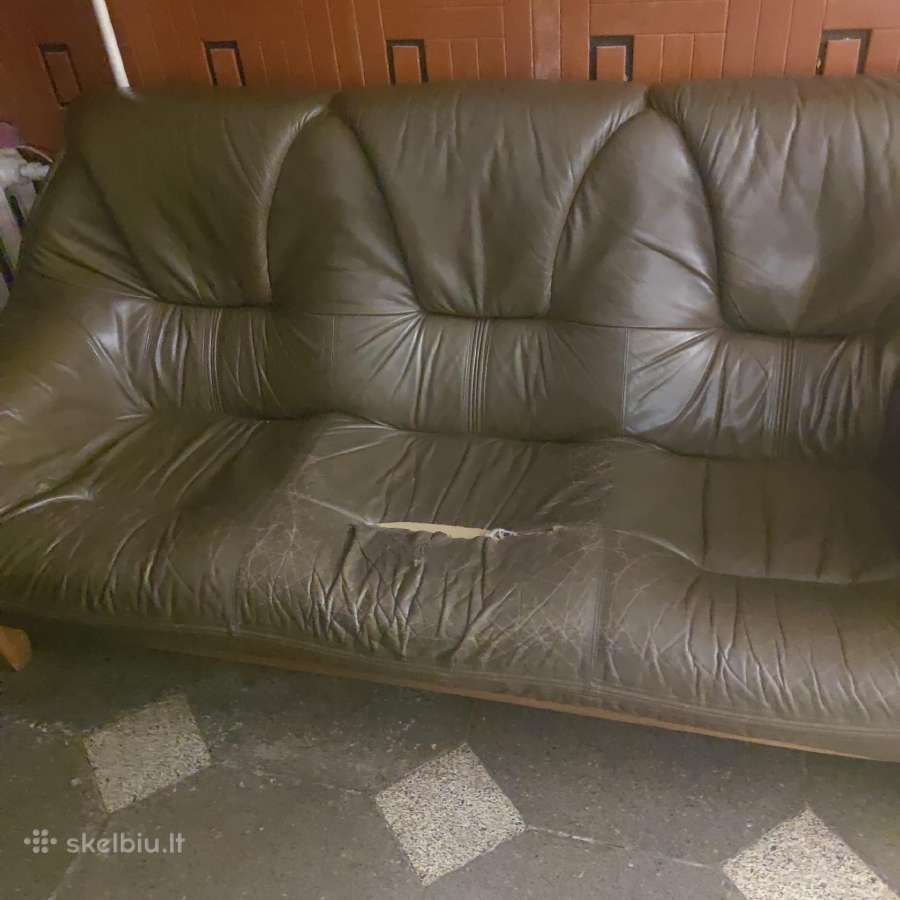 Natūralios odos sofa tik 30€