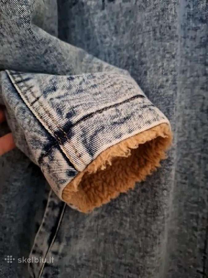 Džinsinis paltas su kailiuku - nuotraukos Nr. 4