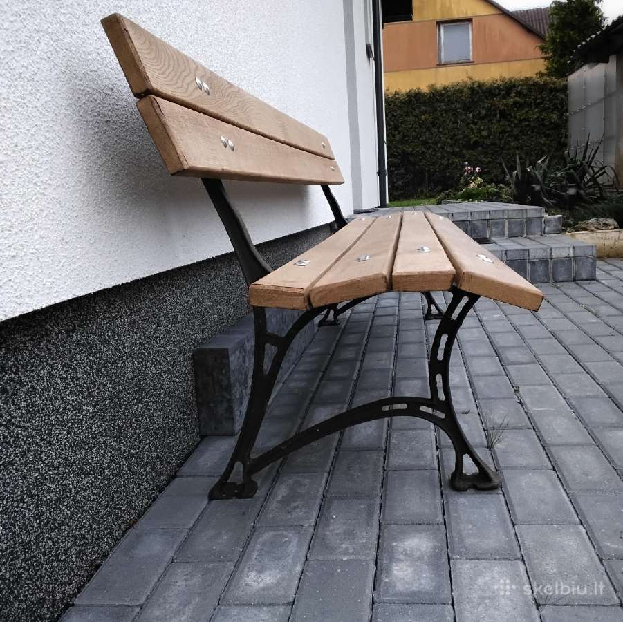 Lauko suolas maumedinis, ąžuolinis. - nuotraukos Nr. 8