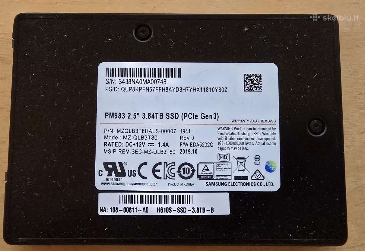 2.5" U.2 U.3 E3.s M.2 Nvme SSD Gen 3.0 4.0 5.0 - nuotraukos Nr. 15