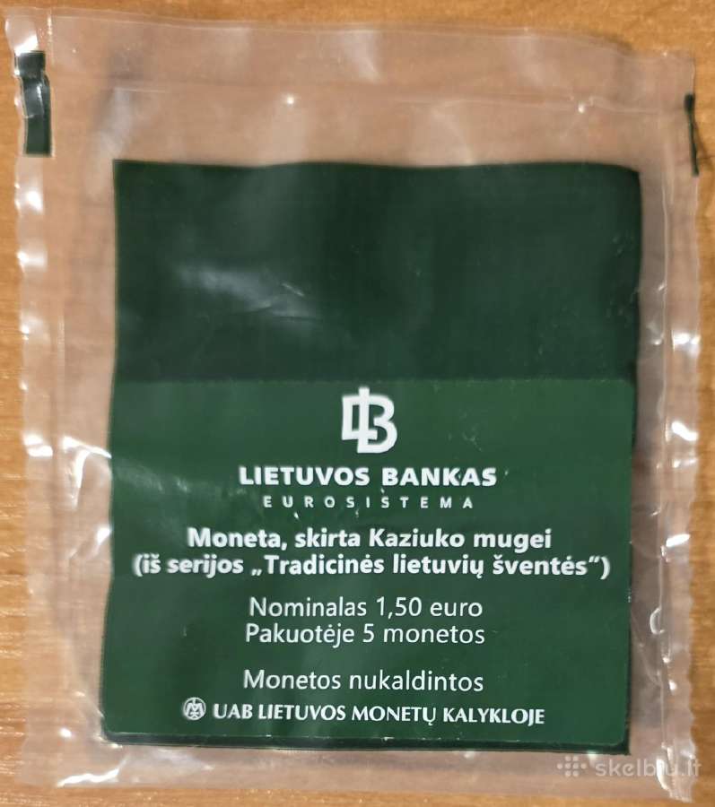 1,5 eurų monetos, skirtos Kaziuko mugei - nuotraukos Nr. 2
