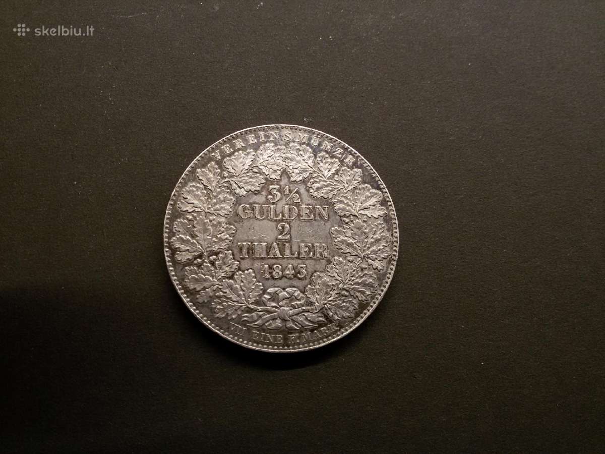 3 1/2 Gulden 2 Thaler 1843 Frankfurt Vokietija