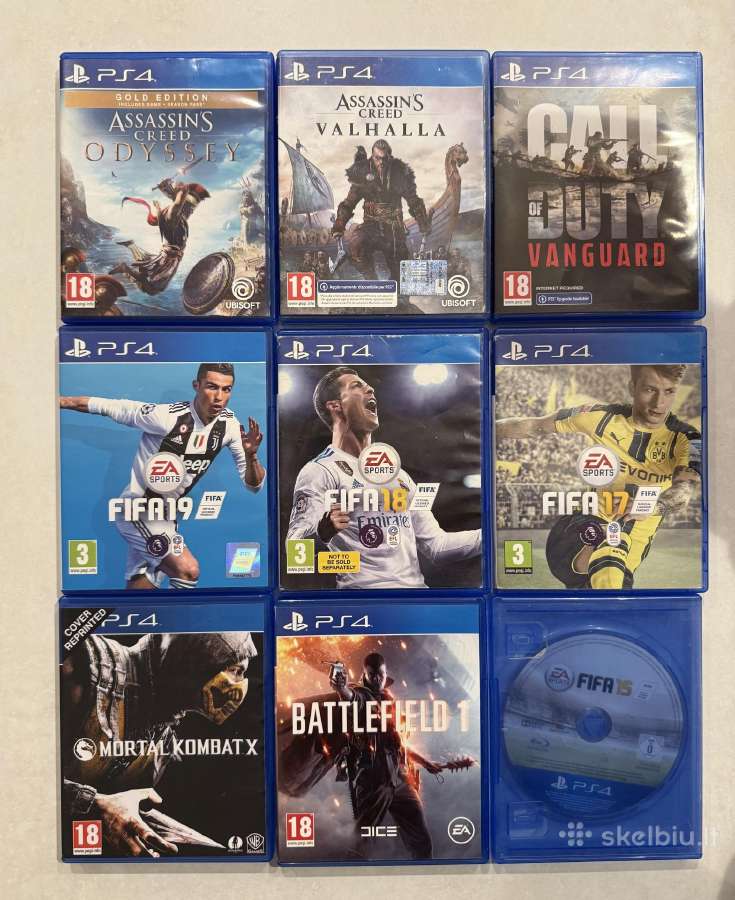 Ps4 Žaidimai Fifa, Assassins Creed, Call of Duty