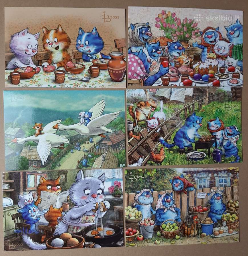 Atvirukai Mėlyni katinai - nuotraukos Nr. 6