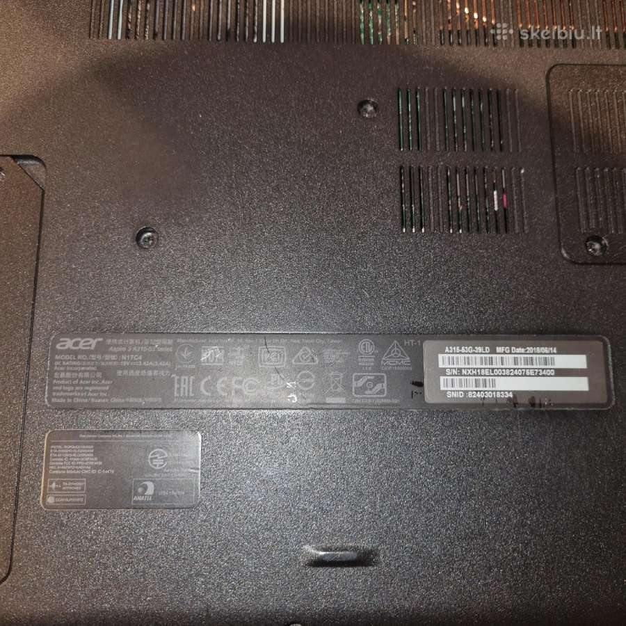 Acer Aspire 3 A315-53 nešiojamas kompiuteris - nuotraukos Nr. 4