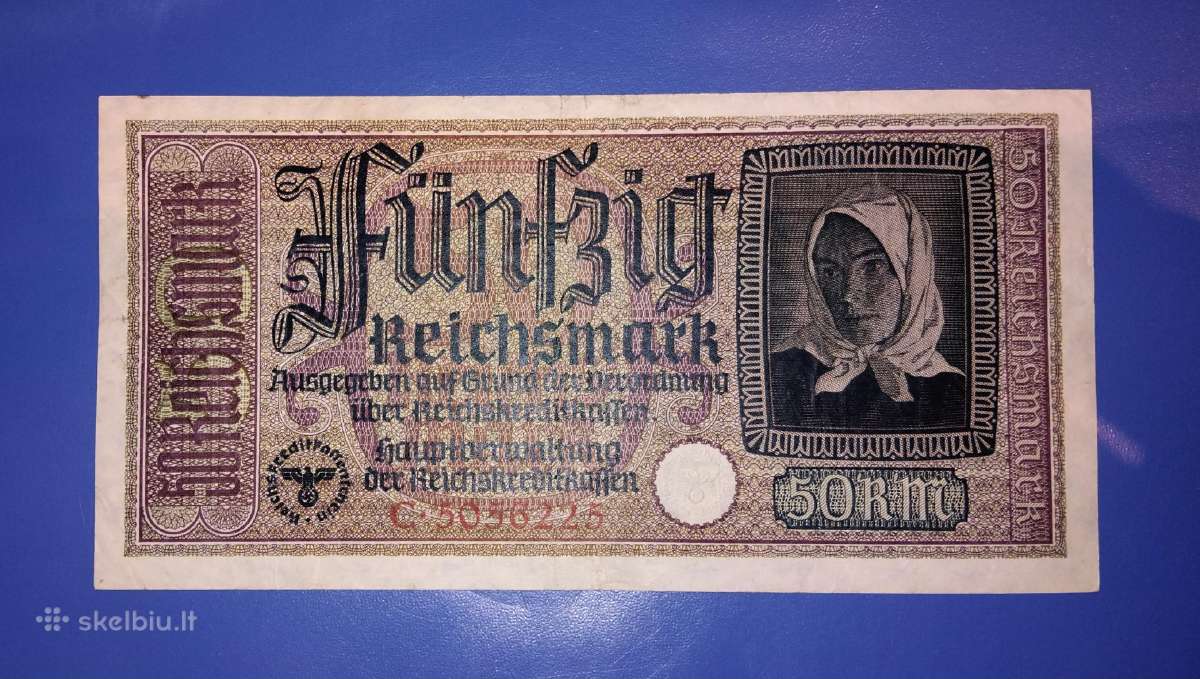 Vokietijos "Nazi" 50 reichsmark banknotas
