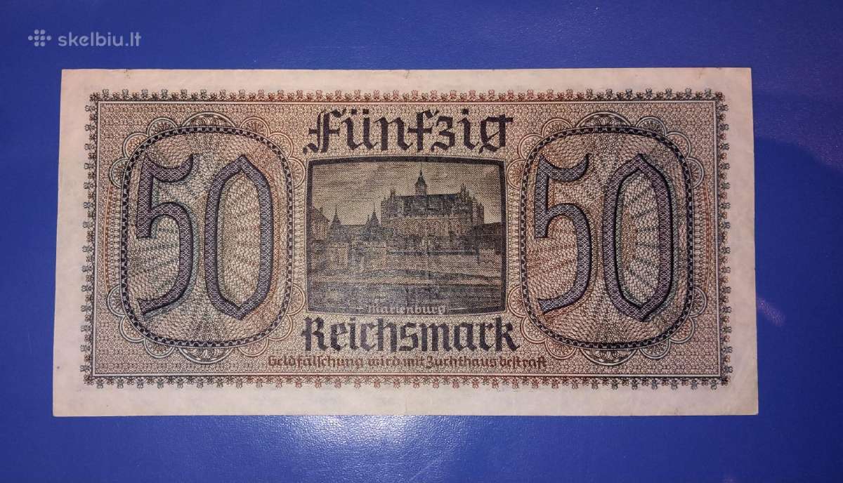 Vokietijos "Nazi" 50 reichsmark banknotas - nuotraukos Nr. 2