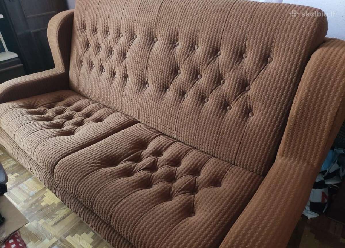 Sofa-lova ir du foteliai