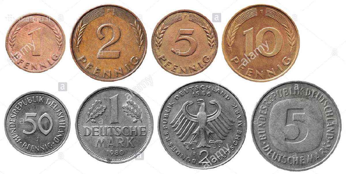 Perku vokiškas markes monetomis