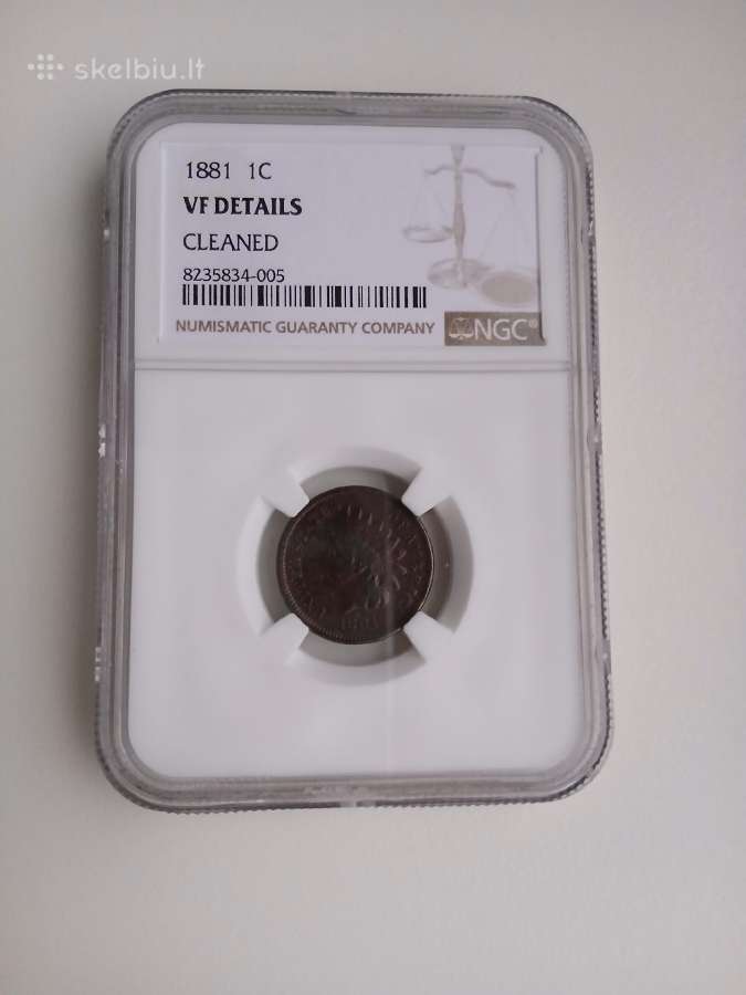 JAV 1881 Indian Centas Ngc
