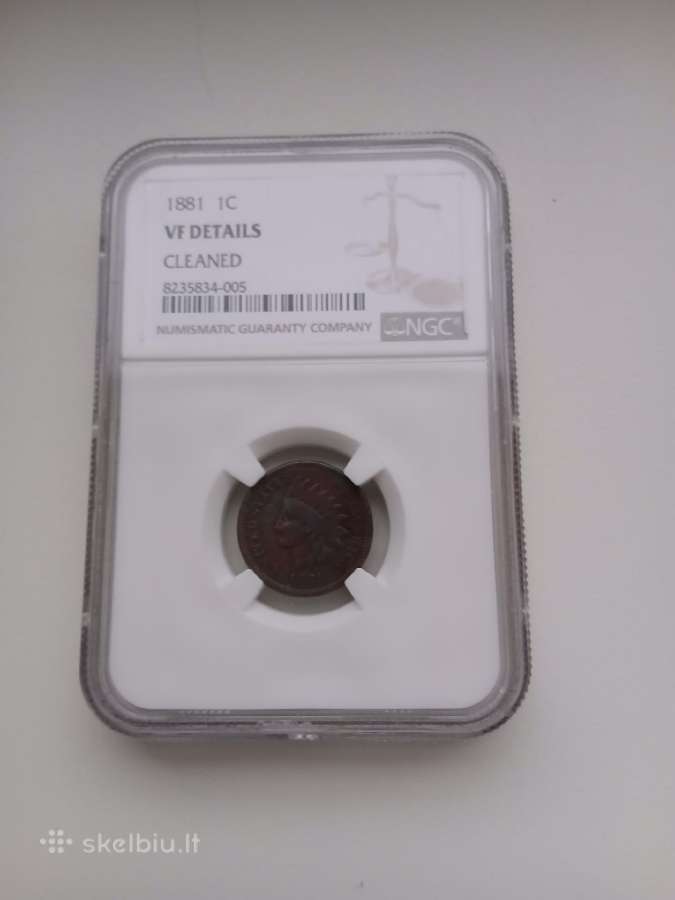 JAV 1881 Indian Centas Ngc - nuotraukos Nr. 2