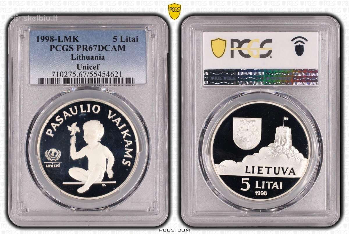 1998 m. 5 Litai - Vaikutis Unicef-pcgs Pr 67 Dcam
