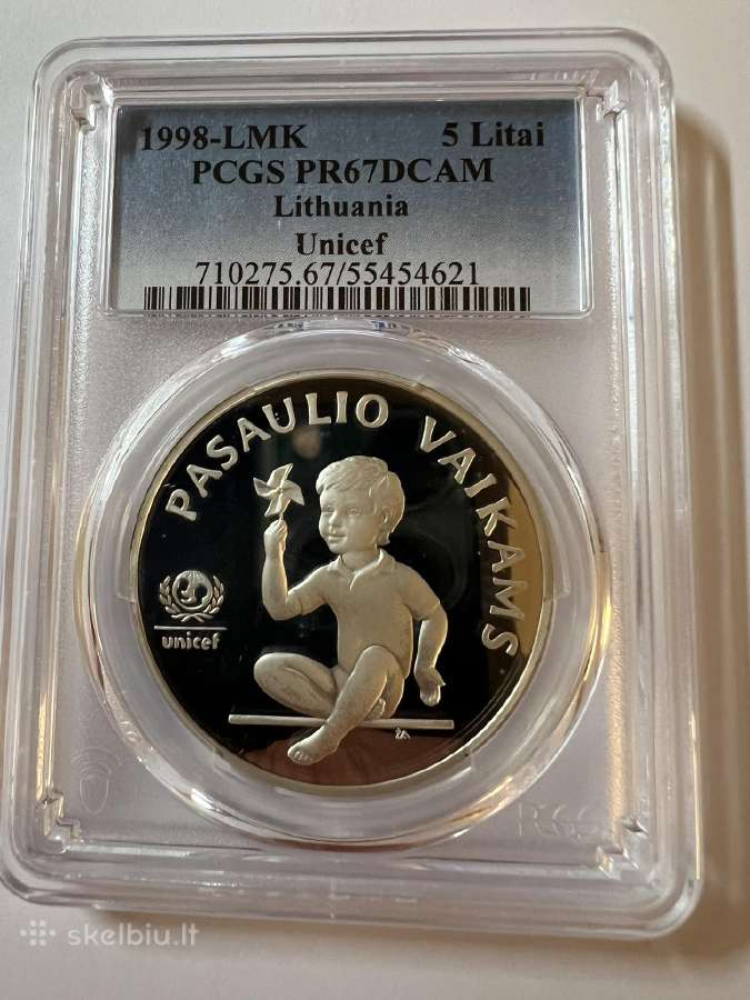 1998 m. 5 Litai - Vaikutis Unicef-pcgs Pr 67 Dcam - nuotraukos Nr. 2