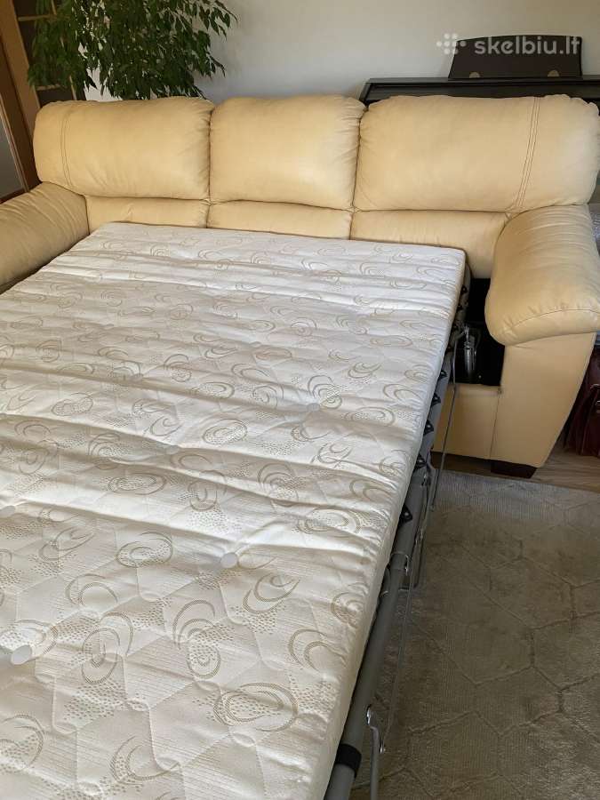 Odinė sofa- lova gelsva su ištrauk mechanizmu - nuotraukos Nr. 3
